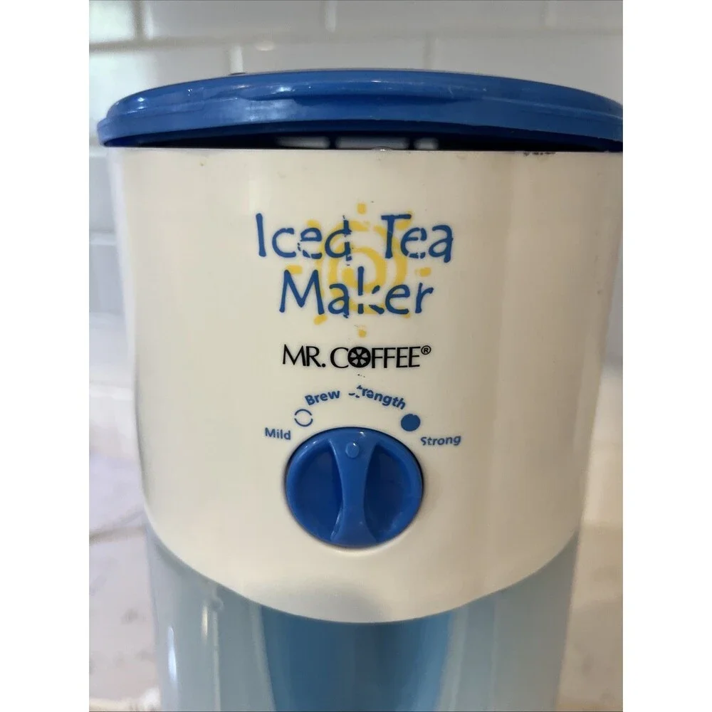 Mr. Coffee Iced Tea Maker 3 Qt Blue and White TM70 No Pitcher